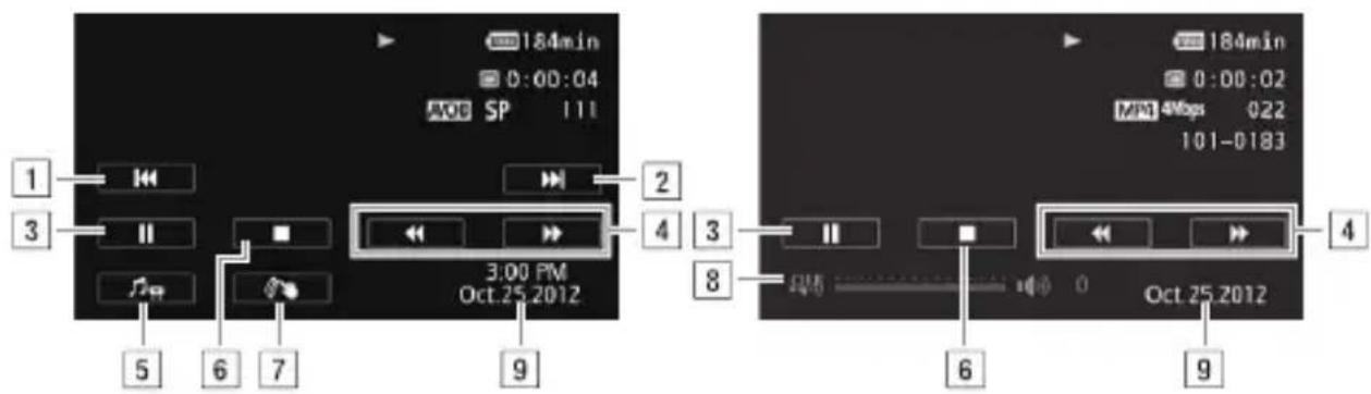 CANON Vixia HF M52 - During playback: - 1