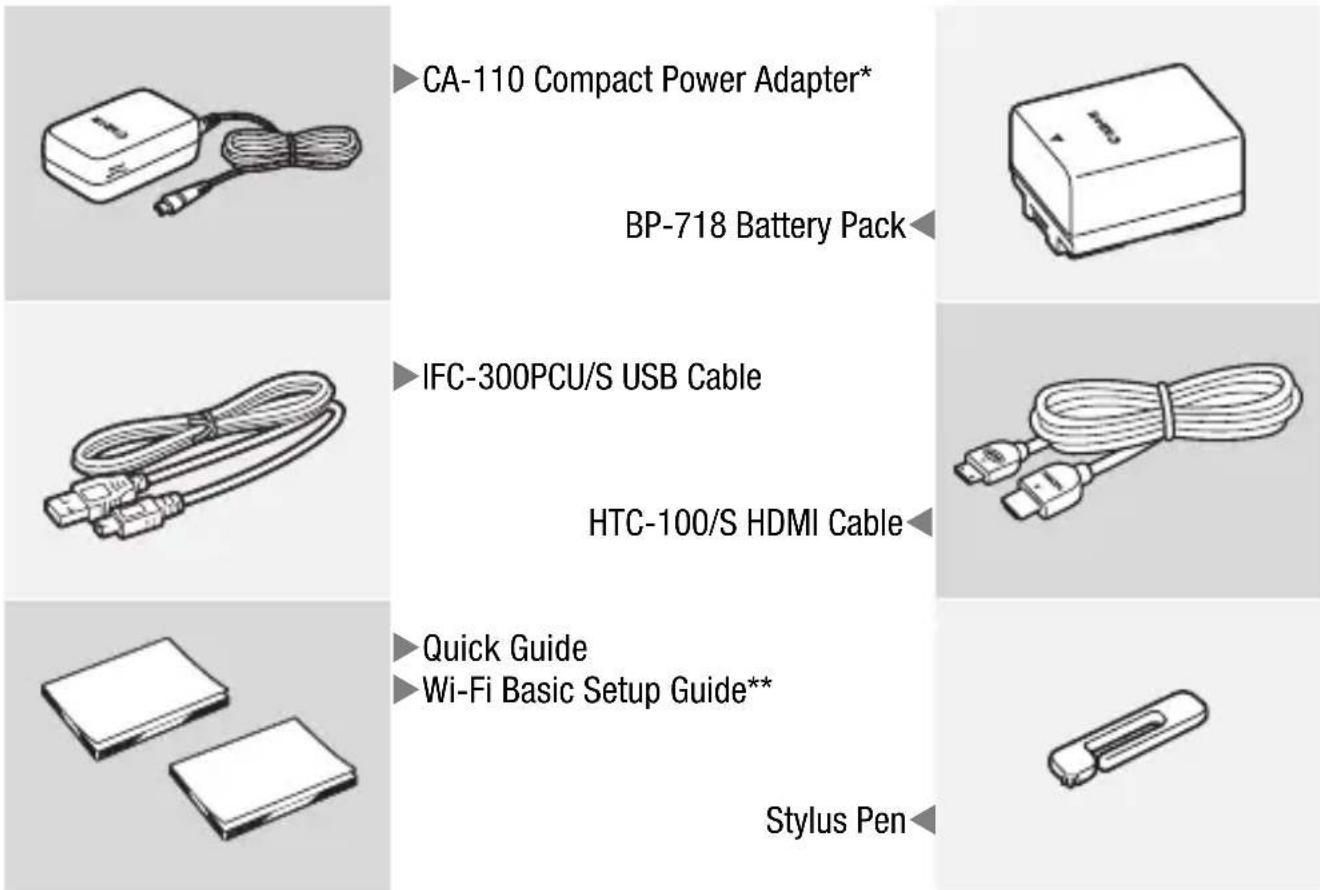 CANON Vixia HF M52 - Supplied Accessories and CD-ROMs - 1
