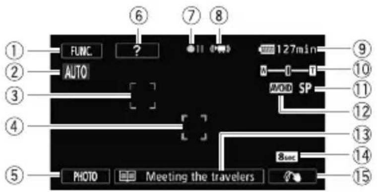 CANON Vixia HF M52 - Appendix: Onscreen Icons and Displays - 1