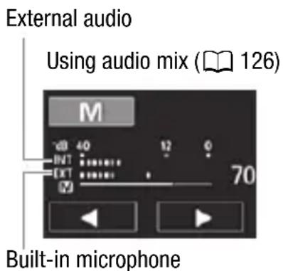 CANON Vixia HF M52 - [FUNC.] ➤ [Ψ Mic. Level] ➤ [M] (manual) - 1