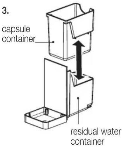 Cremesso Compact manual - Emptying the capsule container and drip tray - 2