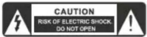 CAUTION RISK OF ELECTRIC SHOCK. DO NOT OPEN