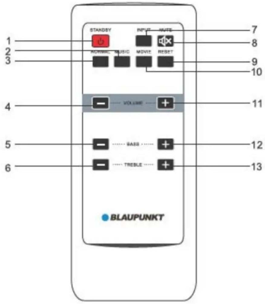STANDSY INPUT HUTE NORMAL MUSIC MOVIE RESET VOLUME BASS TREGLE BLAUPUNKT