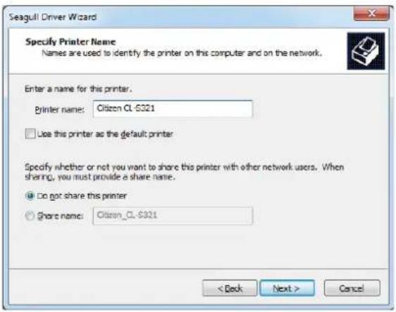 CITIZEN CL-S321 - Printer Setup - 2