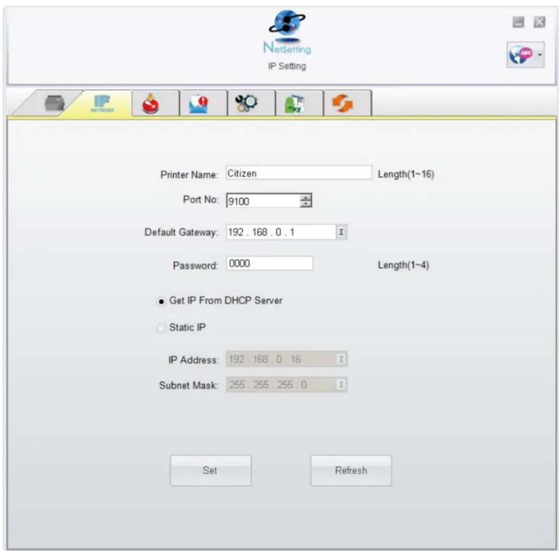 CITIZEN CL-S321 - IP Setting - 1