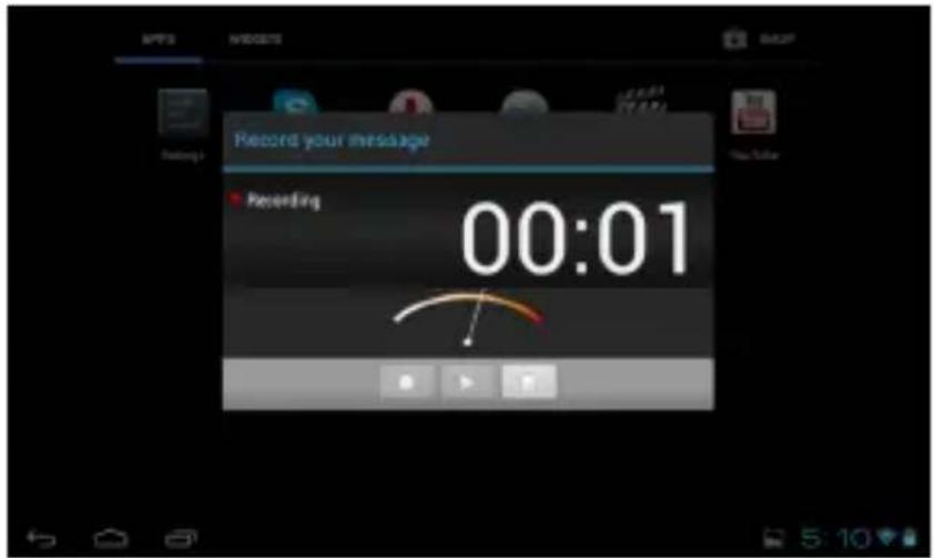 APPS WEGETS BASF Record your message Recording 00:01
