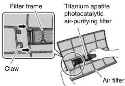 DAIKIN FTXS71GV1B - Take off the titanium apatite photocatalytic air-purifying filter. - 1