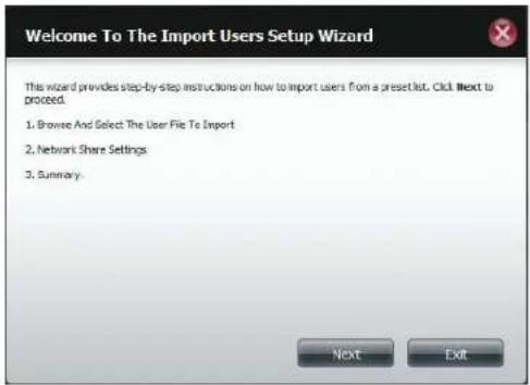 D-LINK DNS-320LW - Importing Users - 2