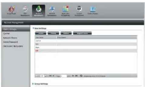 D-LINK DNS-320LW - Modify Users - 1