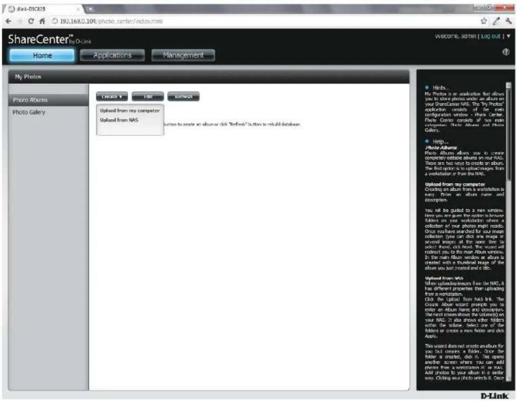 D-LINK DNS-320LW - Creating an Album - 1