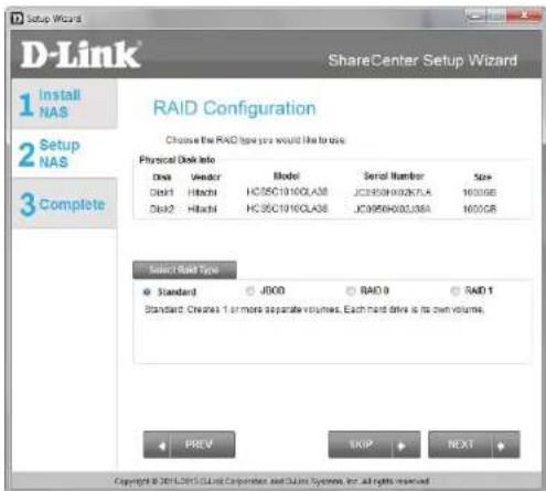D-LINK DNS-320LW - RAID Configuration - 1