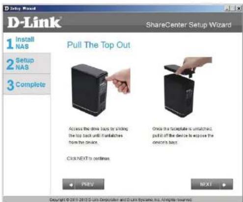 D-LINK DNS-320LW - Install the Hard Drives - 1