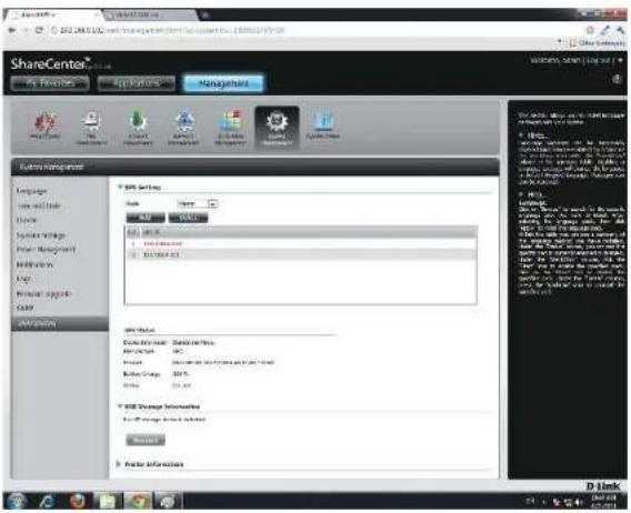 D-LINK DNS-320LW - Deleting a UPS Slave - 1