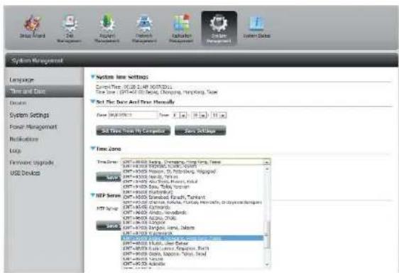 D-LINK DNS-320LW - Time and Date - 2