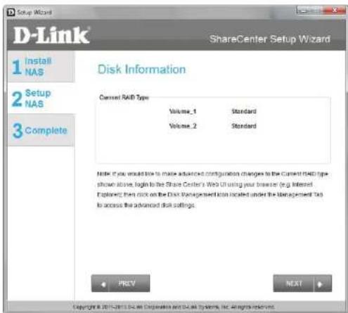 D-LINK DNS-320LW - Email Settings and Volume Information - 2