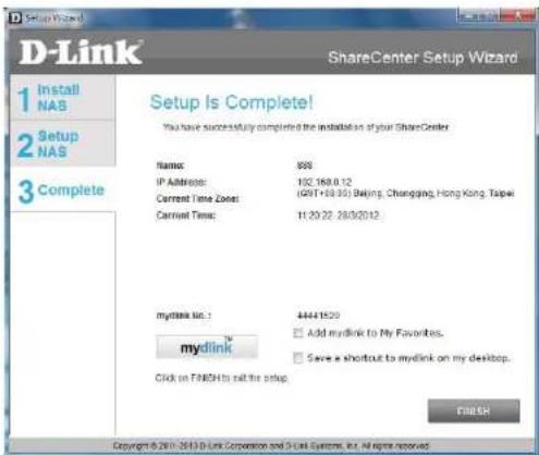 D-LINK DNS-320LW - Wizard Complete - 1