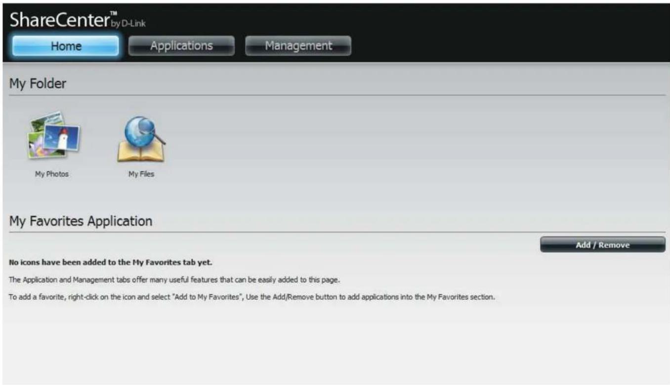D-LINK DNS-320LW - My Favorites Application - 1