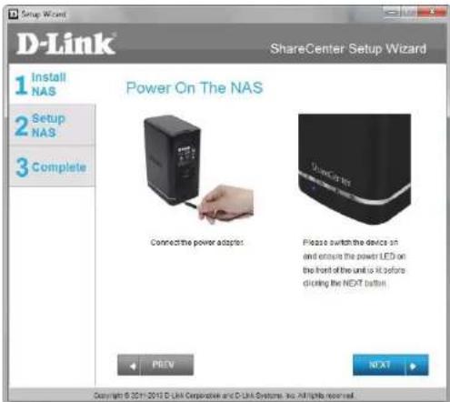 D-LINK DNS-320LW - Power and Device Selection - 1