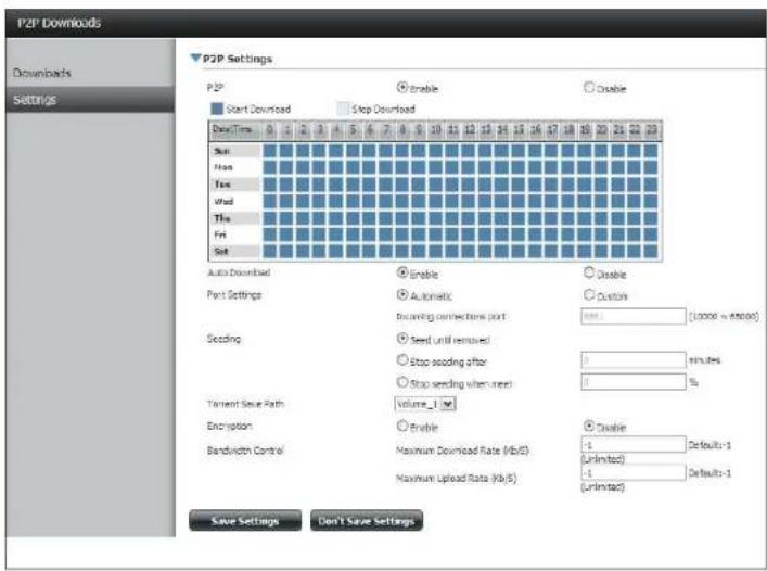 D-LINK DNS-320LW - P2P: Select Enable or Disable. - 1