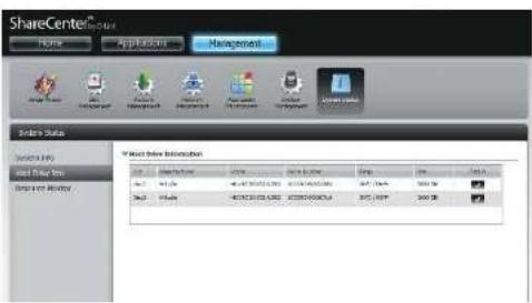 D-LINK DNS-320LW - Click System Status and then Hard Drive Info. - 1