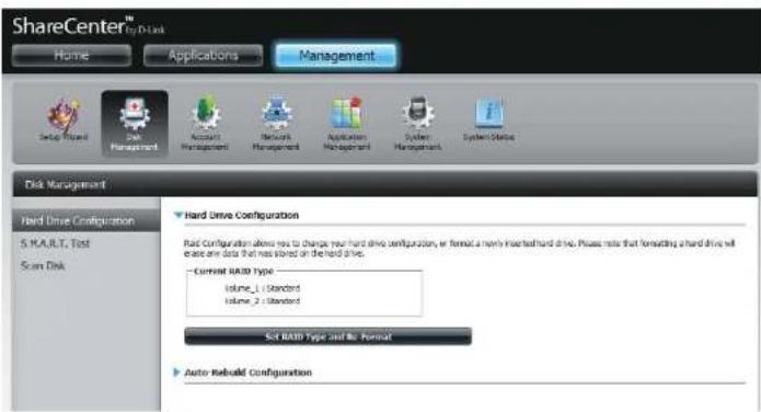 D-LINK DNS-320LW - Hard Drive Configuration - 1