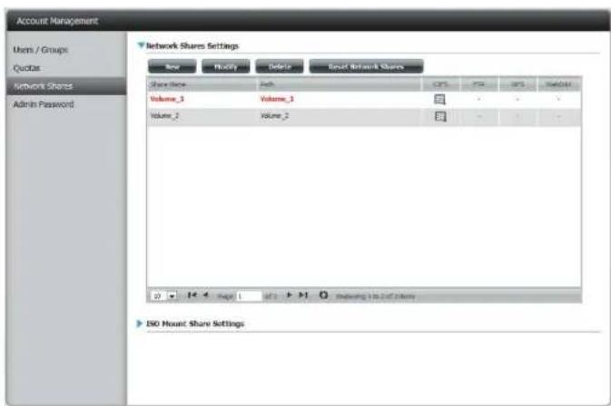 D-LINK DNS-320LW - Deleting a Network Share - 1
