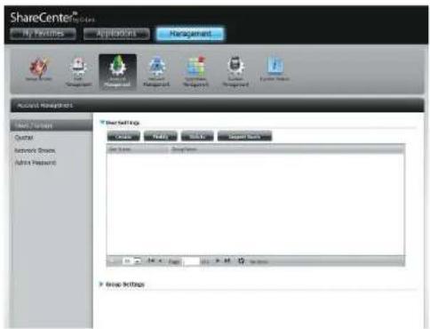 D-LINK DNS-320LW - Step 1 - Click Account Management > Users/Groups. - 1
