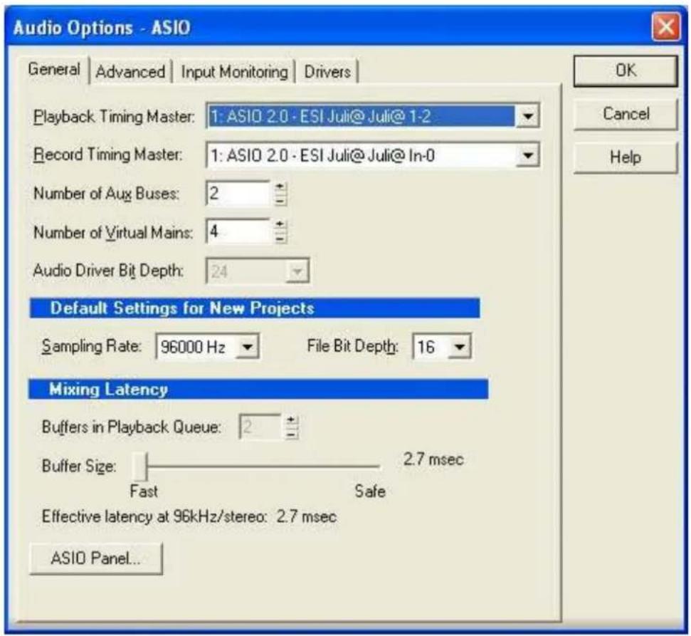 ESI Juli@ - ASIO mode - 2