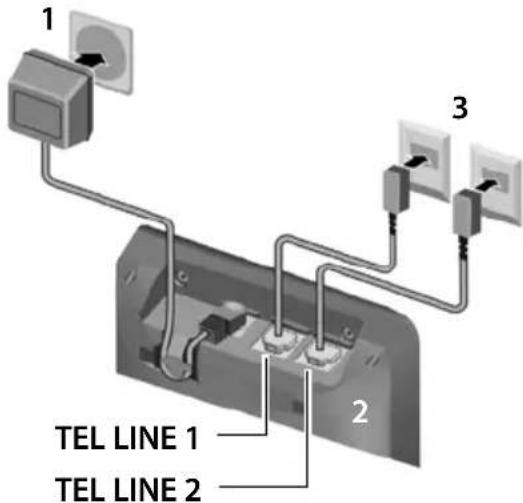 GIGASET C285 Duo - Connecting the base station - 1