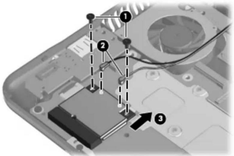 HP Mini 110-1190eo - △ CAUTION: The WWAN module and the WLAN module are not interchangeable. - 1