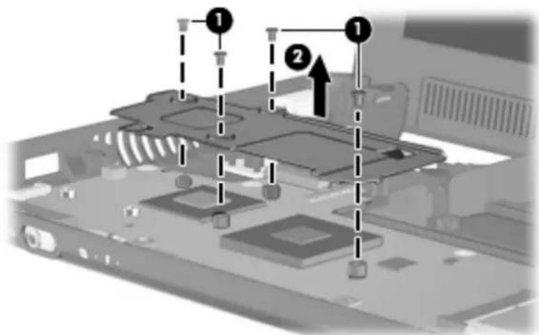 HP Mini 110-1190eo - Remove the heat sink assembly (2). - 2