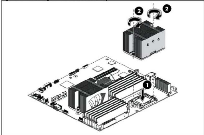 HP ProLiant DL180 G6 - To install the heat sink: - 1