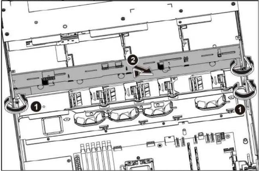 HP ProLiant DL180 G6 - To remove the backplane: - 1