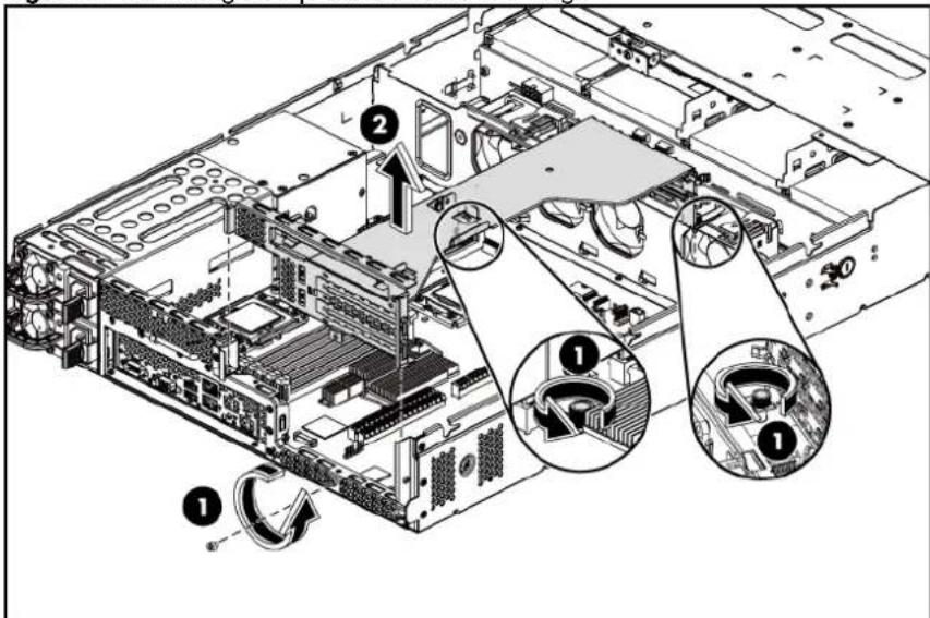 HP ProLiant DL180 G6 - To install the Optical Disc Drive PCI cage: - 1