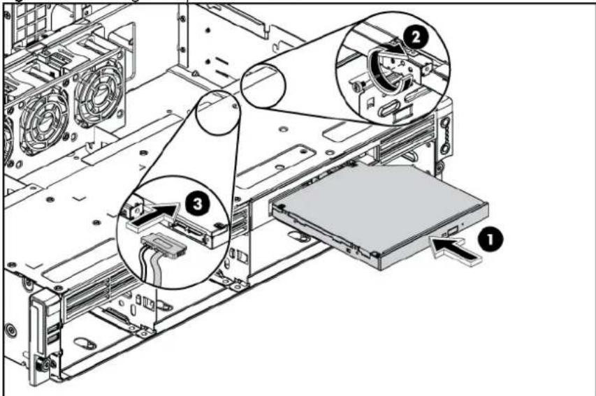 HP ProLiant DL180 G6 - To install the optical disc drive: - 1
