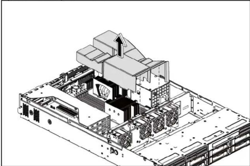 HP ProLiant DL180 G6 - To remove the air baffle: - 1