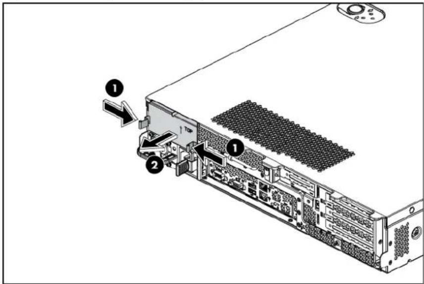 HP ProLiant DL180 G6 - To reinstall the power supply: - 1