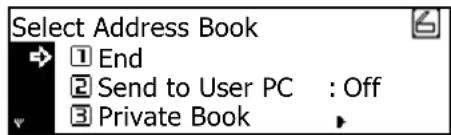 KYOCERA 181 SCAN - When selecting a destination (receiver) from the common address book: - 2