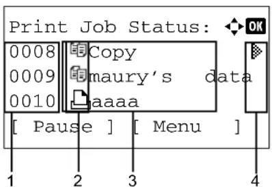 KYOCERA FS-3040MFP+/KL3 - Print Job Status Screen - 2