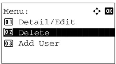 KYOCERA FS-3040MFP+/KL3 - Deleting a user - 2