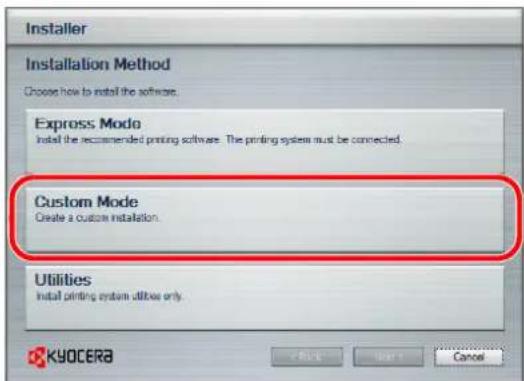 KYOCERA FS-3040MFP+/KL3 - Select Custom Mode. - 1