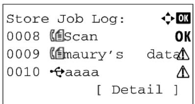 KYOCERA FS-3040MFP+/KL3 - Displaying Store Job Log - 2