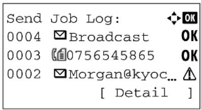 KYOCERA FS-3040MFP+/KL3 - Displaying Send Job Log - 2