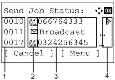 KYOCERA FS-3040MFP+/KL3 - Send Job Status screen - 2