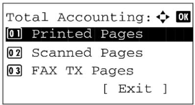KYOCERA FS-3040MFP+/KL3 - Total Job Accounting/Resetting the Counter - 6