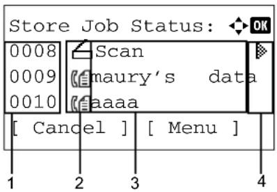 KYOCERA FS-3040MFP+/KL3 - Store Job Status screen - 2