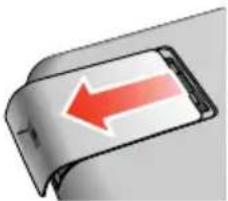 Illustration of a folded paper or document with a red arrow pointing to its cover (no text or symbols present)