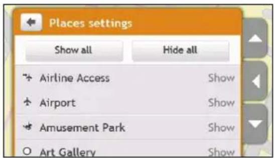Places settings Show all Hide all Airline Access Show Airport Show Amusement Park Show Art Gallery Show