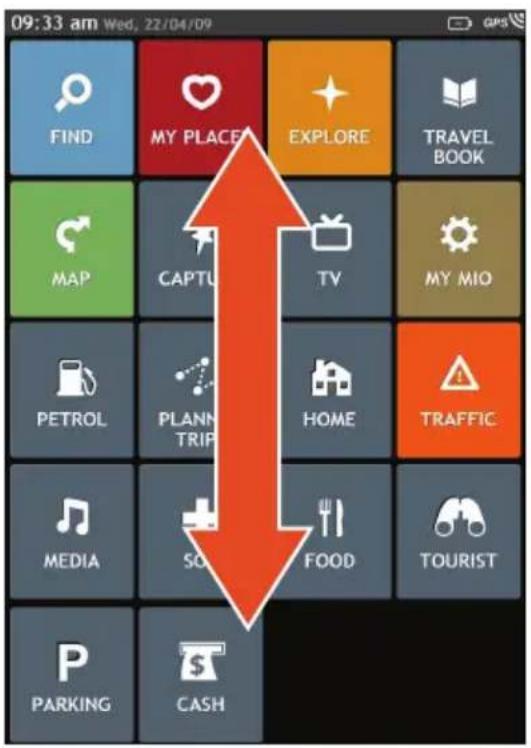 09:33 am Wed, 22/04/09 FIND MY PLACE EXPLORE TRAVEL BOOK MAP CAPT TV MY MIO PETROL PLANN HOME TRAFFIC MEDIA SO FOOD TOURIST P CASH PARKING
