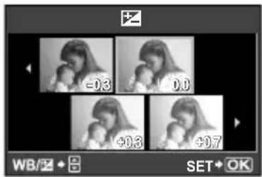 OLYMPUS PEN E-PL2 - Previewing the effects of exposure compensation and white balance - 1